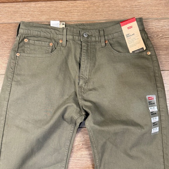 Levi's Men's 505 Straight Leg Jeans Olive Green 32x32 New with Tags Classic - Picture 11 of 13